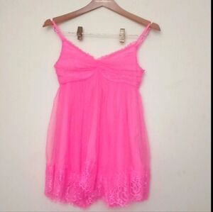 NWT! ANIYE BY,neon bubblegum pink,baby doll top! Sz.42(6)